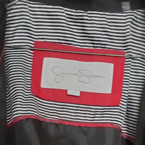 Jessica Simpson Trench Jacket in Black - Picture 2 of 6